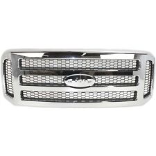 Grille Assembly For 2005-07 Ford F-250 F-350 Super Duty Chrome Shellgray Insert