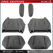 Driver Passenger Leather Seat Cover Black For 2003-2006 Chevy Tahoe Suburban