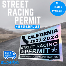 Street Racing Permit Racing Decal Holographic Vinyl Decal Any State 
