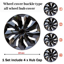 15 Set Of 4 Snap On Full Hub Caps Wheel Covers Fit R15 Tire Steel Rim Us