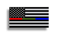 Police Fire Military Fireman Sticker Usa American Flag Car Vehicle Window Decal