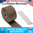 2 X 5m 16ft Exhaust Manifold Titanium Heat Wrap Thermal Roll Pipe Tape 5 Ties