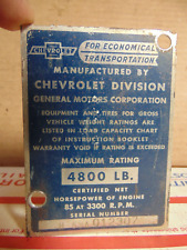 1953 Chevrolet 3100 Pickup Truck Body Tag Original Lk Rat Rod Patina