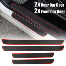 4pcs-black Rubber Door Scuff Sill Cover Panel Step Protector For Car Accessories