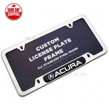 For Acura Sport Front Rear License Plate Frame Cover Stainless Chrome Aspec