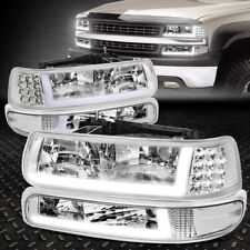 Led Drlfor 99-02 Chevy Silverado 1500 2500 Hd Headlightbumper Lamps Chrome
