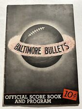 1946 Baltimore Bullets Vs Wilmington Bombers Program Abl Stutz Anderson Abbott