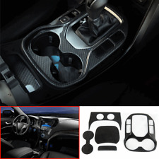 Carbon Fiber Central Console Gear Shift Panel Trim For Hyundai Santa Fe 2013-17