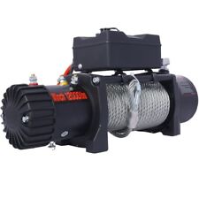 12v 12000lb Electric Winch Towing Trailer Steel Cable Off Road For Utv Atu Suv