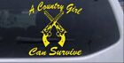 Country Girl Can Survive Car Truck Window Decal Sticker Yellow 6x6