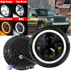 7inch Angel Eyes Led Projector Headlight Fit For Jeep Wrangler Patriot Compass