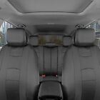 Front Rear Bench Car Seat Covers Full Set For Auto Truck Suv Solid Gray