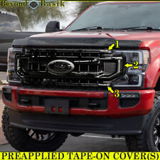 2020-2022 Ford F250 F350 F450-f600 Xlt Grille Cover Overlay Insert Gloss Black