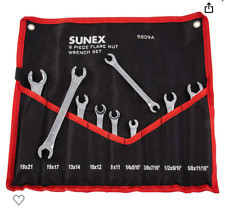 Sunex Tools 9809a 9 Piece Function Sae Metric Flare Nut Wrench Set Wcase