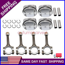 Pistons Rings Connecting Rod Kit Fit For Buick Chevrolet Gmc Saturn 2.4l