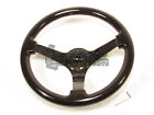 Nrg Black Wood Grain Steering Wheel 350mm 3 Deep W Matte Black 3 Spoke Center