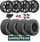Kmc Black Wheels Rims Tires 265 70 17 Goodyeear At 1500 Sierra Silverado Set