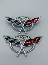 Nose Trunk Lid Emblem Set For 2003 Corvette 50th Anniversary New Reproductions