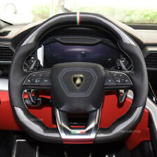 Real Carbon Fiber Perforated Leather Steering Wheel For 18-21 Lamborghini Urus