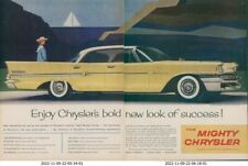 1958 Mighty Chrysler New Yorker 4 Door Hardtop Sailboat Vintage Print Ad L14