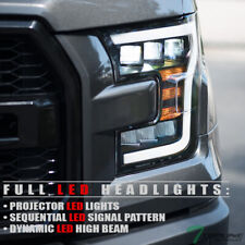 Topline For 15-17 Ford F150 Full Led Sequential Tri Projector Headlights - Black
