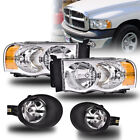 Fit For 02-05 Dodge Ram 1500 2500 3500 Amber Corner Headlightsbumper Fog Lamps