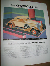 1933 Chevy Cabriolet -what Others Dare Not Try... Pretty - Large Mag Car Ad