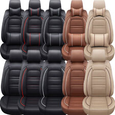Full Set Universal Luxury Leather 5-seats Car Seat Covers Cushion Protector Mat
