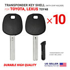 10x Transponder Key Shell Case For Lexus Toyota With Blade Toy48 With Chip Hold