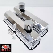 Big Block Ford Fe Polished Fabricated Valve Covers Breathers 352 360 390 427 428