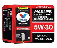 Valvoline High Mileage Maxlife 5w-30 Synthetic Blend Motor Oil 12 Qt Garage Box