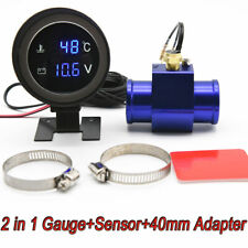 2in 1 Digital Auto Car Water Temperature Meter Voltmeter Gauge With 40mm Adapter