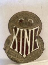 King Motor Car Co. Radiator Badge Ornament Emblem Auto Antique Rare Detroit Mi