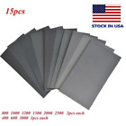 15pcs Mixed Wet Dry Sandpaper 400-3000 Grit Sheets For Grinding Stone Car Body