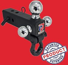 Adjustable Trailer Hitch- 2.5 Solid Tri-ball Mount Hitch Receiver D-ring
