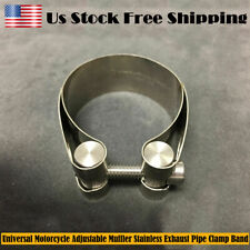 2-2.2 Universal Motorcycle Adjustable Muffler Stainless Exhaust Pipe Clamp Band
