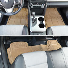 Car Rubber Floor Mats For All Weather Heavyduty Tech 3 Pcs Trimmable Beige