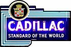 Cadillac Neon Metal Advertising Sign Not Real Neon