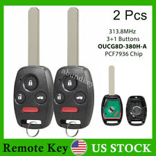 2 For 2003 2004 2005 2006 2007 Honda Accord Key Fob Remote Control Oucg8d-380h-a