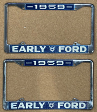 1959 Ford Car Pick Up Truck Front Rear License Plate Holder Chrome Frame