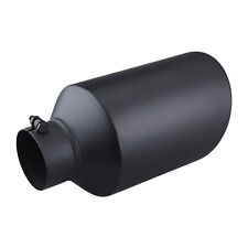 4 Inlet 8 Outlet 15 Long Stainless Steel Rolled Edge Black Exhaust Tip Diesel