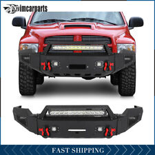Steel Front Bumper With Winch Plate Led Light For 2003-2005 Dodge Ram 2500 3500