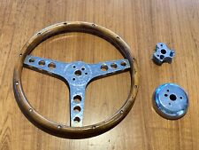 Steering Wheel Riveted Wood Rim Flat Hot Rod Ratrod Vintage Old Original Rare