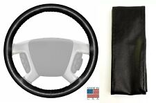 Black Genuine Leather Steering Wheel Cover 15 12 X 4 12 For Ram Other Makes