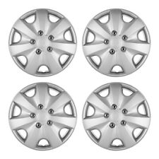 15 16 Set Of 4 Silverblack Wheel Covers Snap On Full Hub Caps Tiresteel Rim