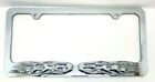 2 Pcs Chrome Stainless Steel Metal License Plate Frame Tag Cover 3d Flames G22c