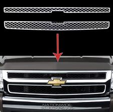 07-13 Silverado 1500 Ls Lt Wt Chrome Snap On Grille Overlay Grill Insert Covers