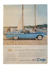 1957 Dodge Custom Royal Lancer Blue 4 Door Hardtop Sailboat Background