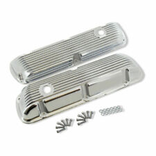 For 64-73 Small Block Ford Sbf 289 351w Finned Polished Alum Short Valve Covers