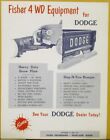 1950s Dodge Truck Snow Plow Step N Tow Bumper Fisher 4wd Equipment Sales Sheet
